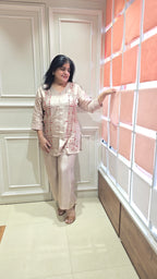 Brown semi silk co-ord set
