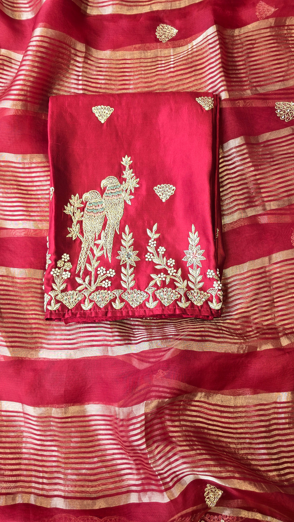 A beautiful berry maroon designer handwork 3pc set