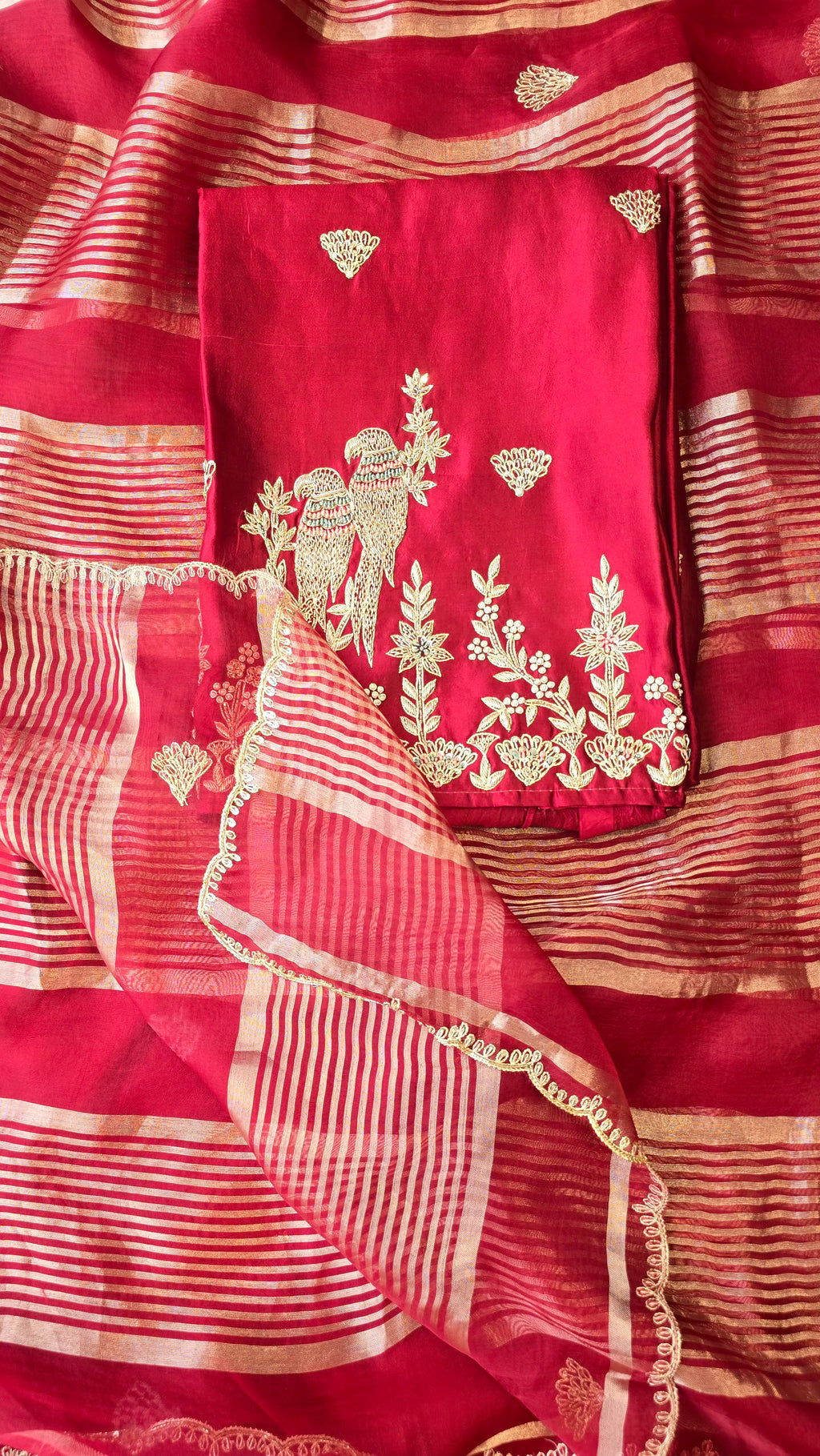 A beautiful berry maroon designer handwork 3pc set