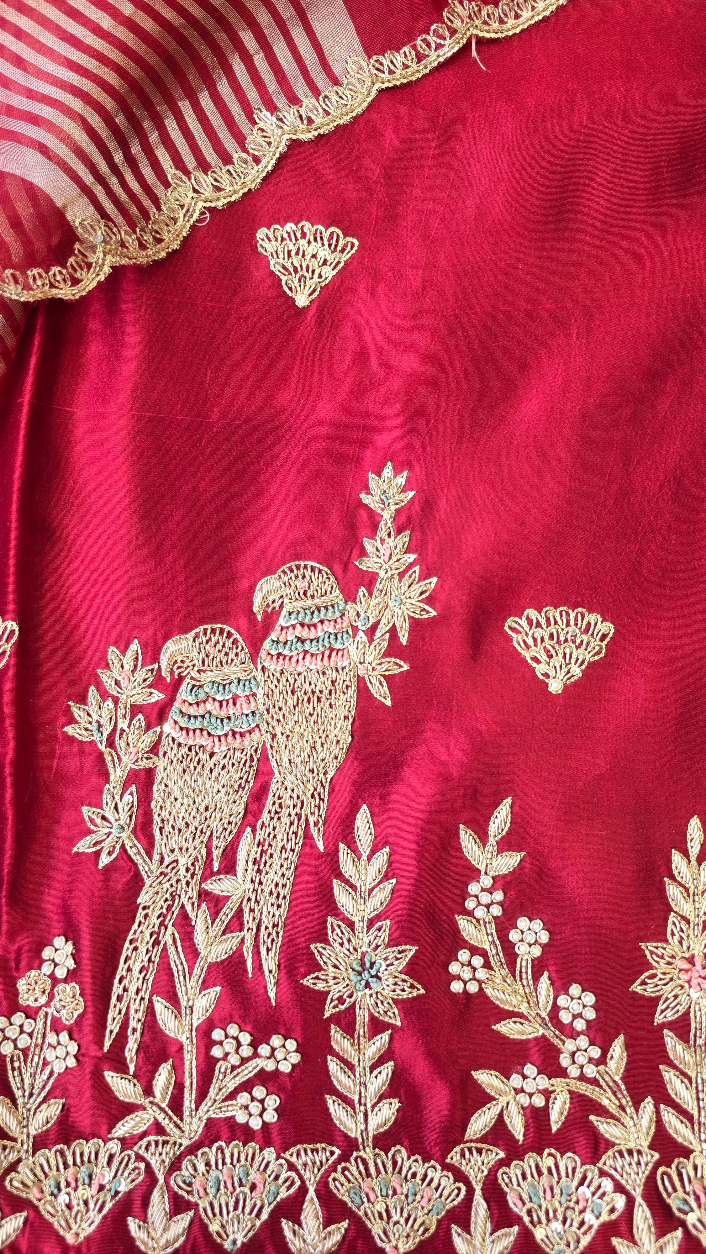 A beautiful berry maroon designer handwork 3pc set