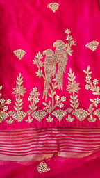A beautiful magenta pink designer handwork 3pc set