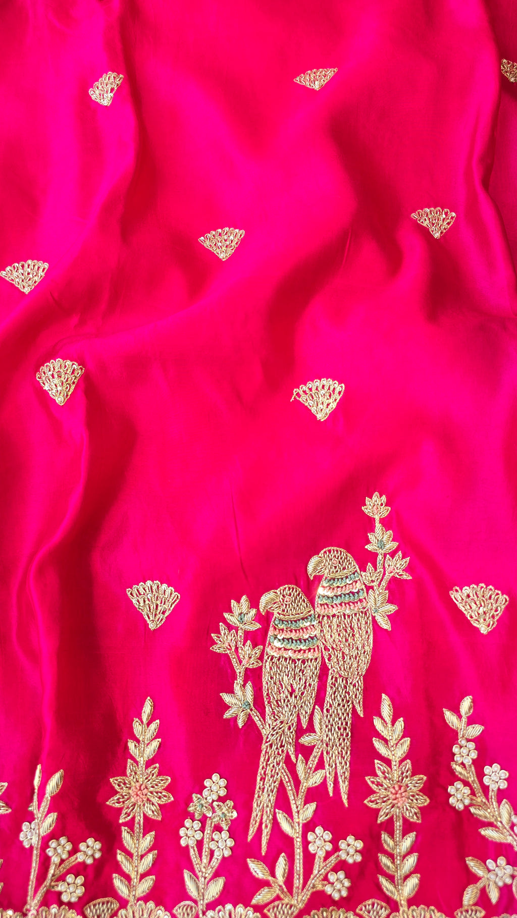 A beautiful magenta pink designer handwork 3pc set