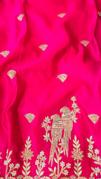 A beautiful magenta pink designer handwork 3pc set