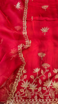 Golden heavy zari embroidery unstitched 3pc suit set
