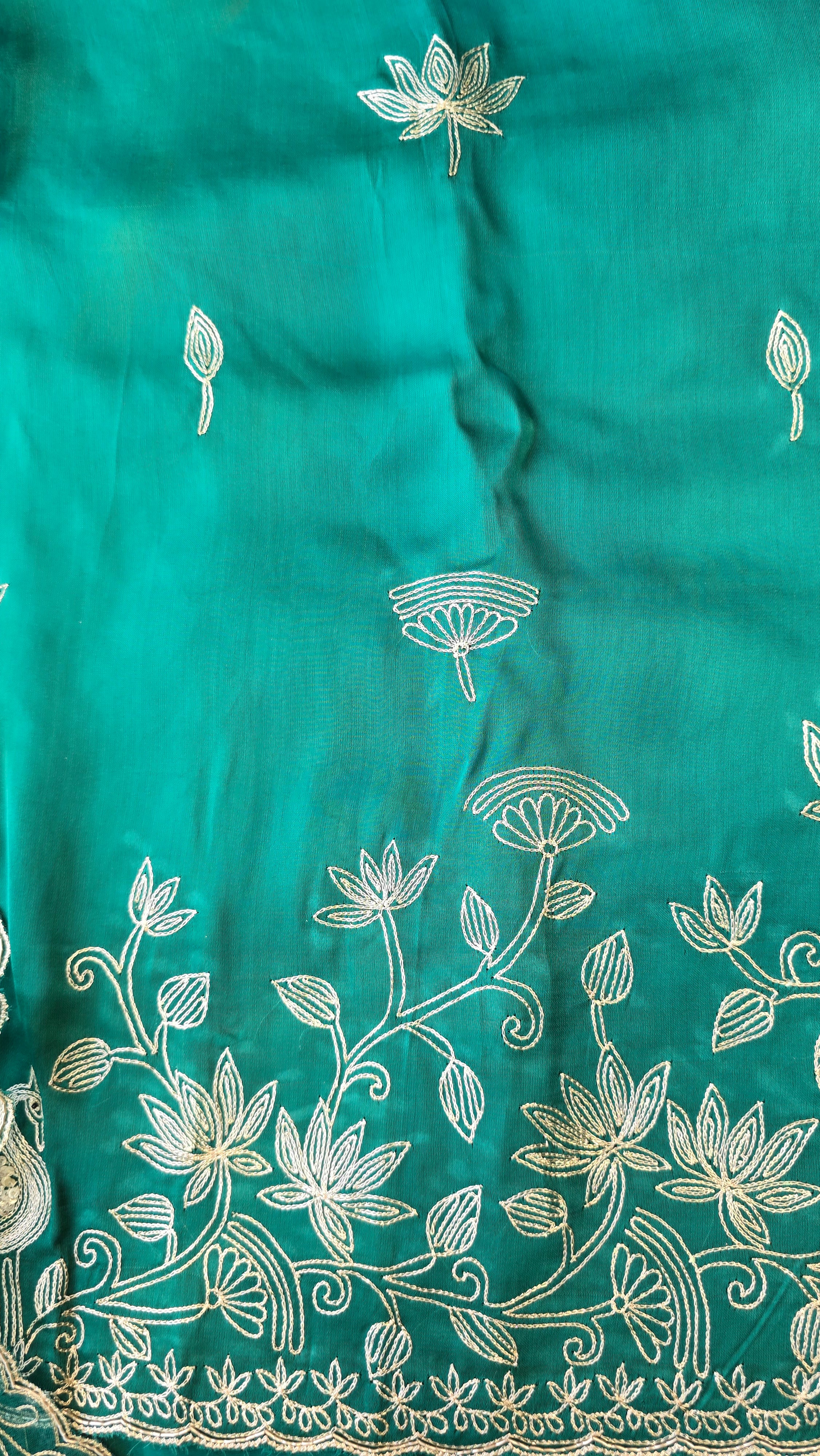 A beautiful turquoise 3pc set with organza dupatta