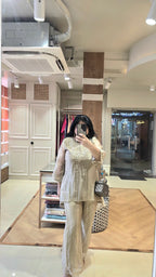Antique gold soft tissue readymade co-ord set