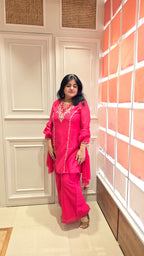 Hot pink short a line readymade suit