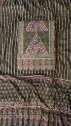 Mehndi green organic cotton ajrakh print 3pc set