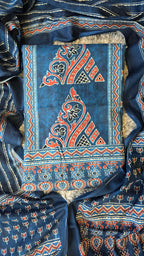 Blue organic cotton ajrakh pint 3pc set