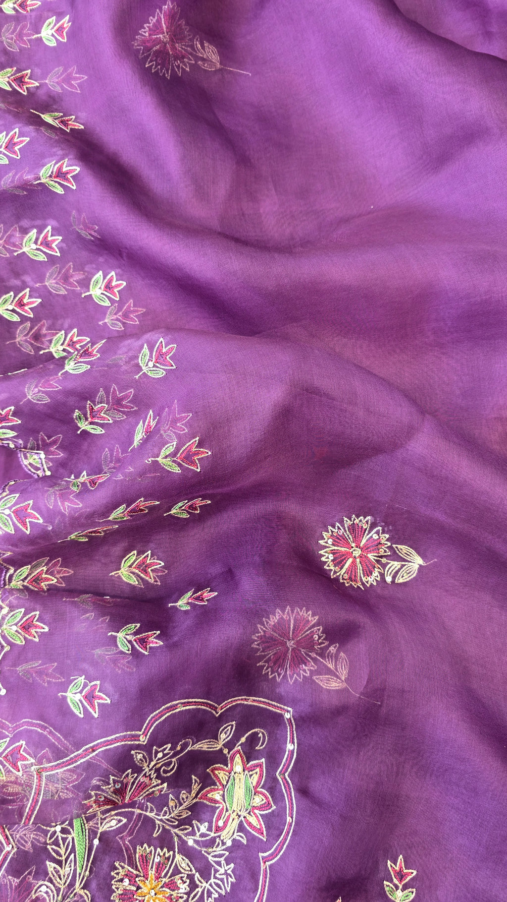 Royel tussar silk designer handwork unstitched 3pc suit set