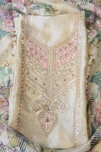 Silk tissue organza 3pc unstitched suit set