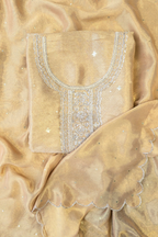 Silk brocade tissue 3pc unstitched suit set