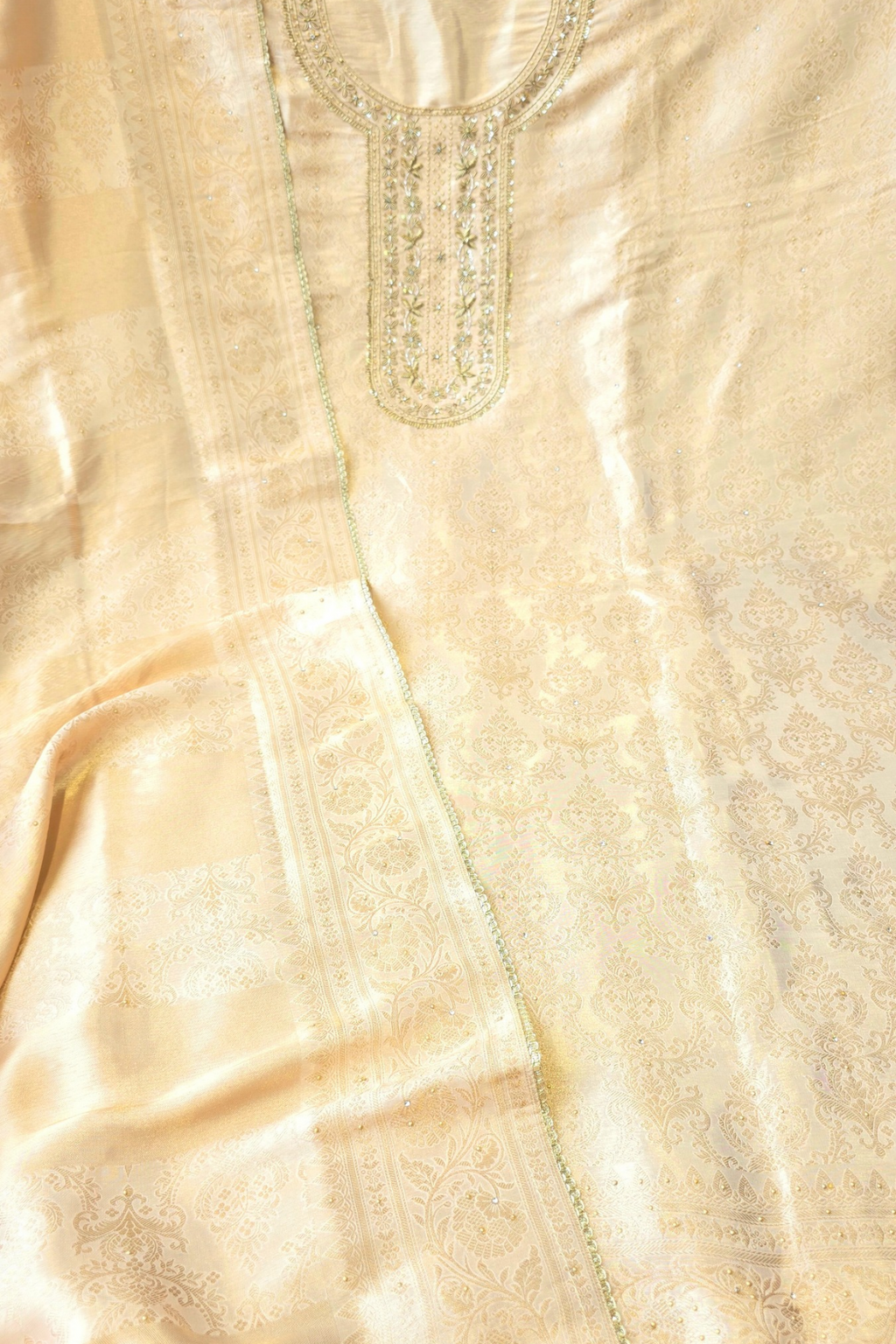 Silk brocade tissue 3pc unstitched suit set