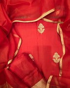 Red pure silk suit set