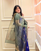 Royal blue silk suit set