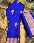 Royal blue silk suit set