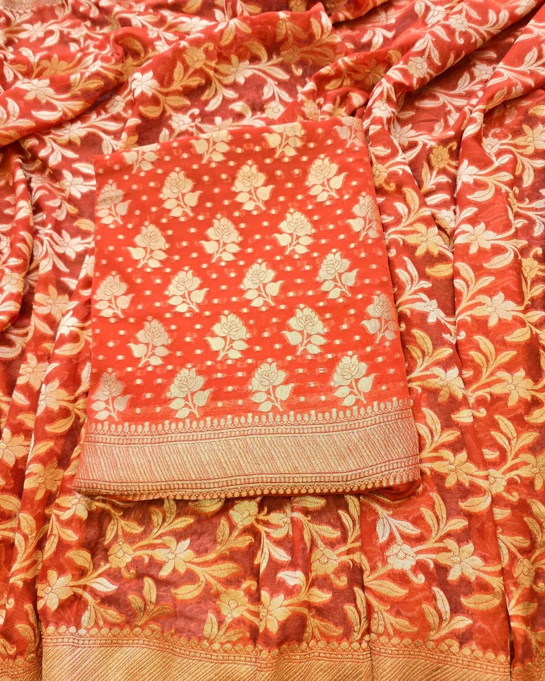 Dark Orange georgett suit set