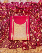 Cherry red silk suit set