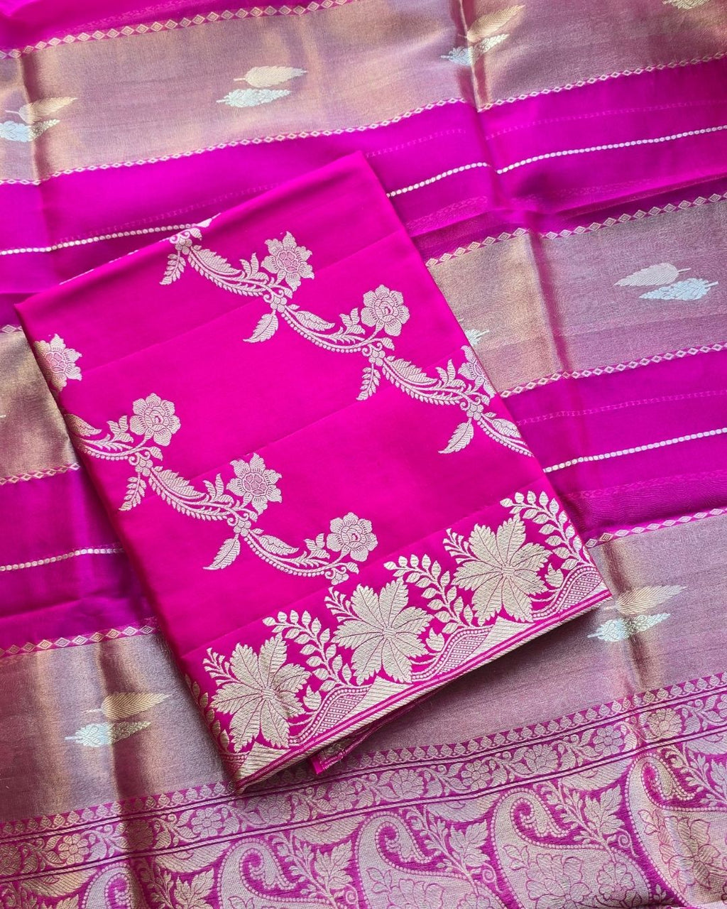 Rani Pink silk and organza suit set
