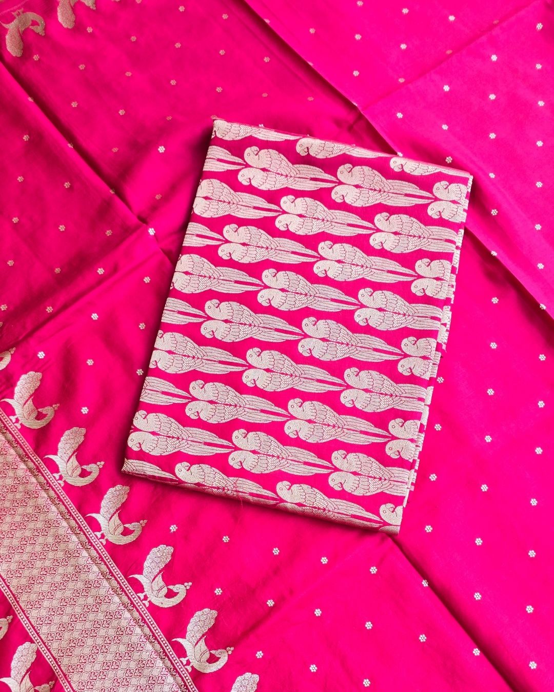 Bird silk zari suit set