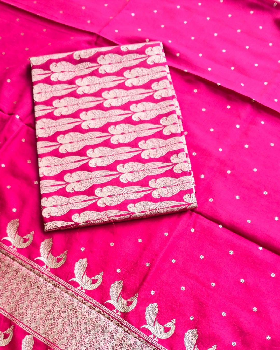 Bird silk zari suit set