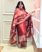 Rust Orange Silk suit set