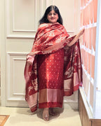 Rust Orange Silk suit set