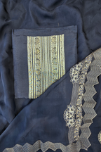 Russian silk zari detailing 3pc unstitched suit set