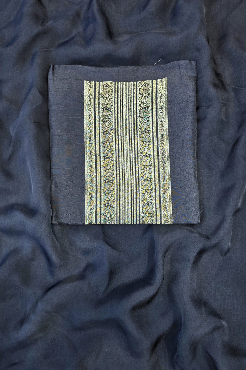 Russian silk zari detailing 3pc unstitched suit set