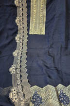 Russian silk zari detailing 3pc unstitched suit set