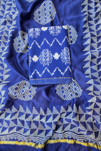Handloom cotton ikkat 3pc unstitched suit set