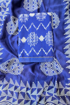 Handloom cotton ikkat 3pc unstitched suit set