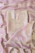 Silk brocade tissue 3pc unstitched suit set