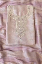 Silk brocade tissue 3pc unstitched suit set