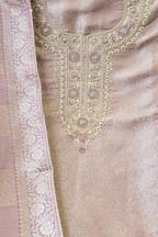 Silk brocade tissue 3pc unstitched suit set