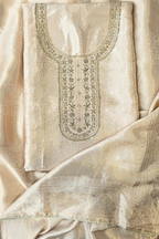 Silk brocade tissue 3pc unstitched suit set