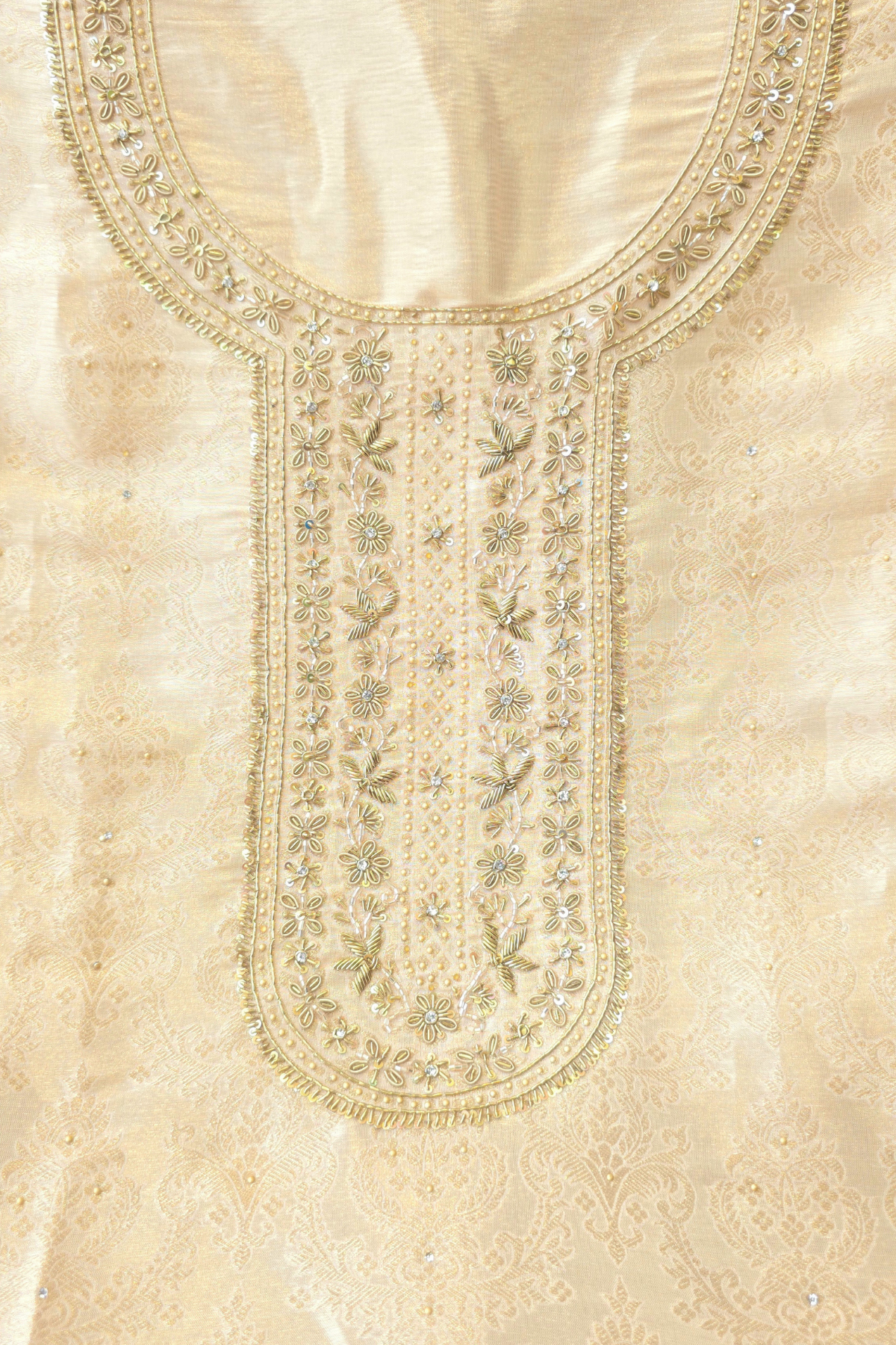 Silk brocade tissue 3pc unstitched suit set