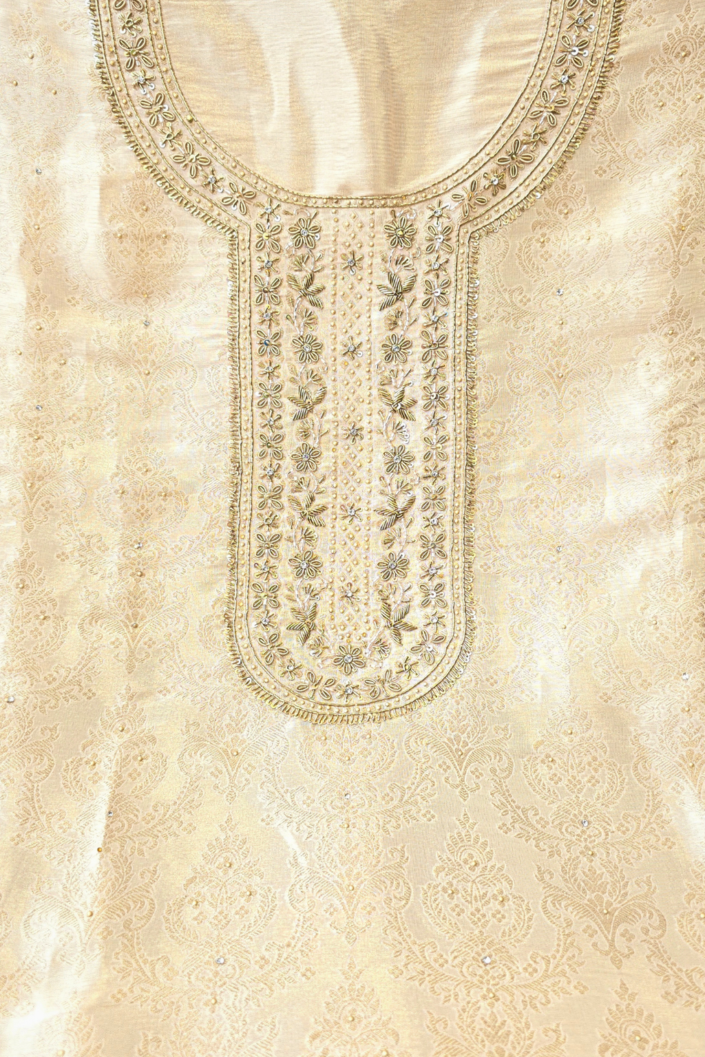 Silk brocade tissue 3pc unstitched suit set