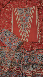 Pure ajrakh modal hand made suit set