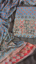 Indigo blue pure modal silk 3pc set