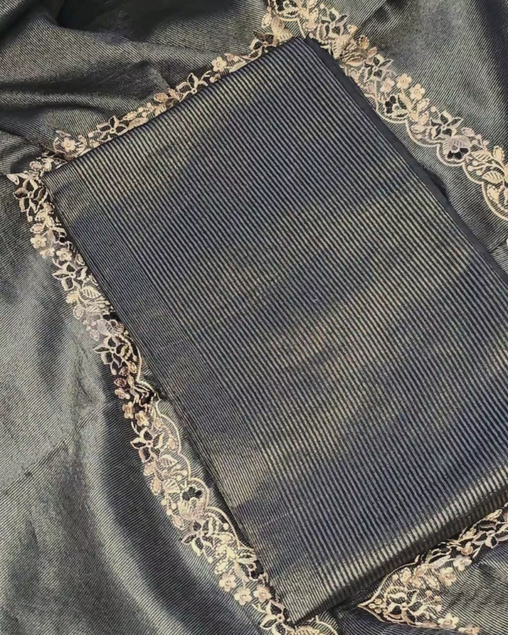 Black silk and tissue suit set