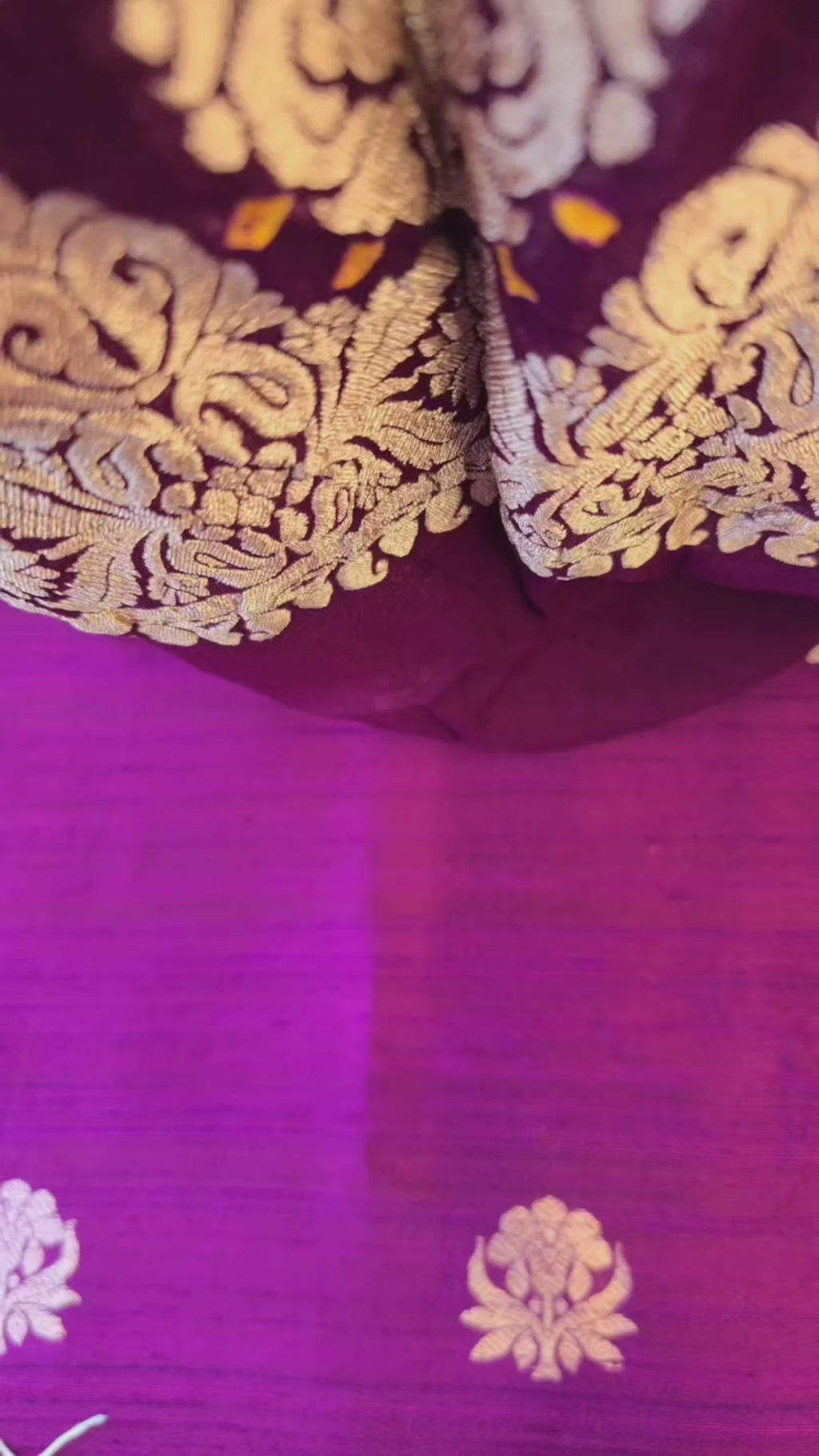 Pure row silk wine coloured suit set