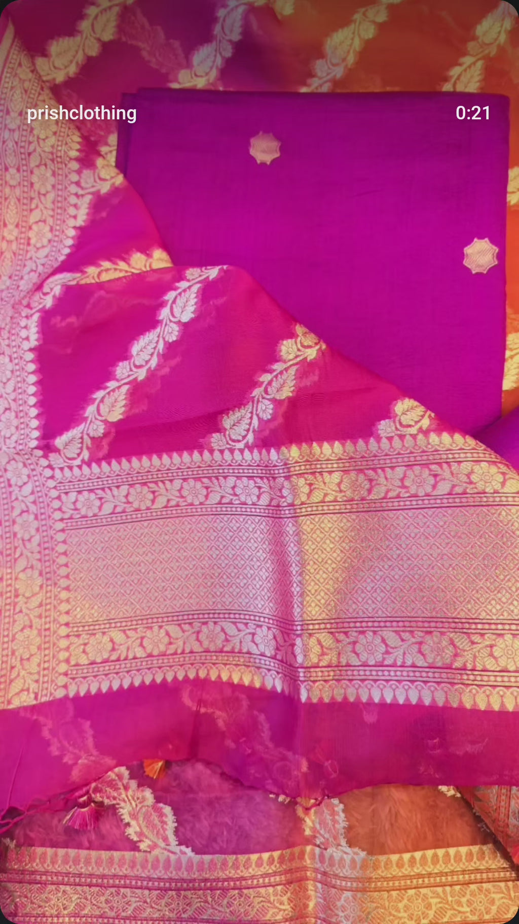 Purple chiniya 3 pcs set with organza dupatta