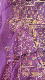 Royel tussar silk designer handwork unstitched 3pc suit set