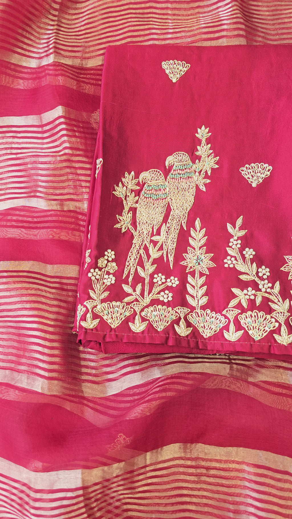A beautiful berry maroon designer handwork 3pc set