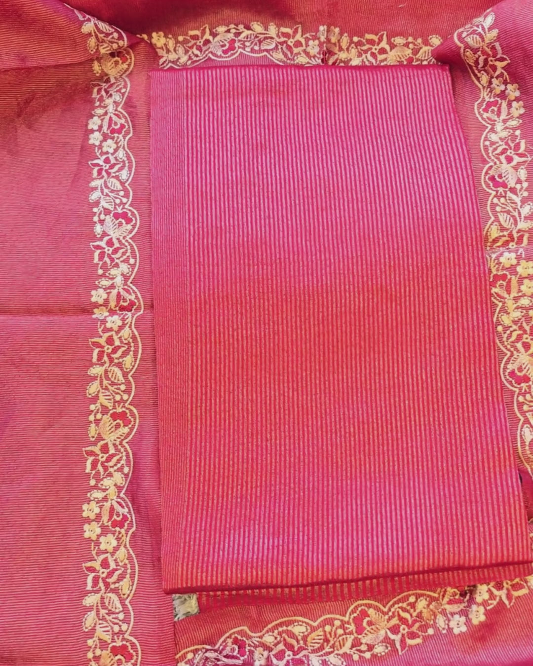 Crimpson red silk and tissue suit set
