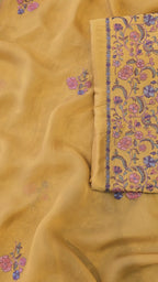 Musted yellow russian silk suit set