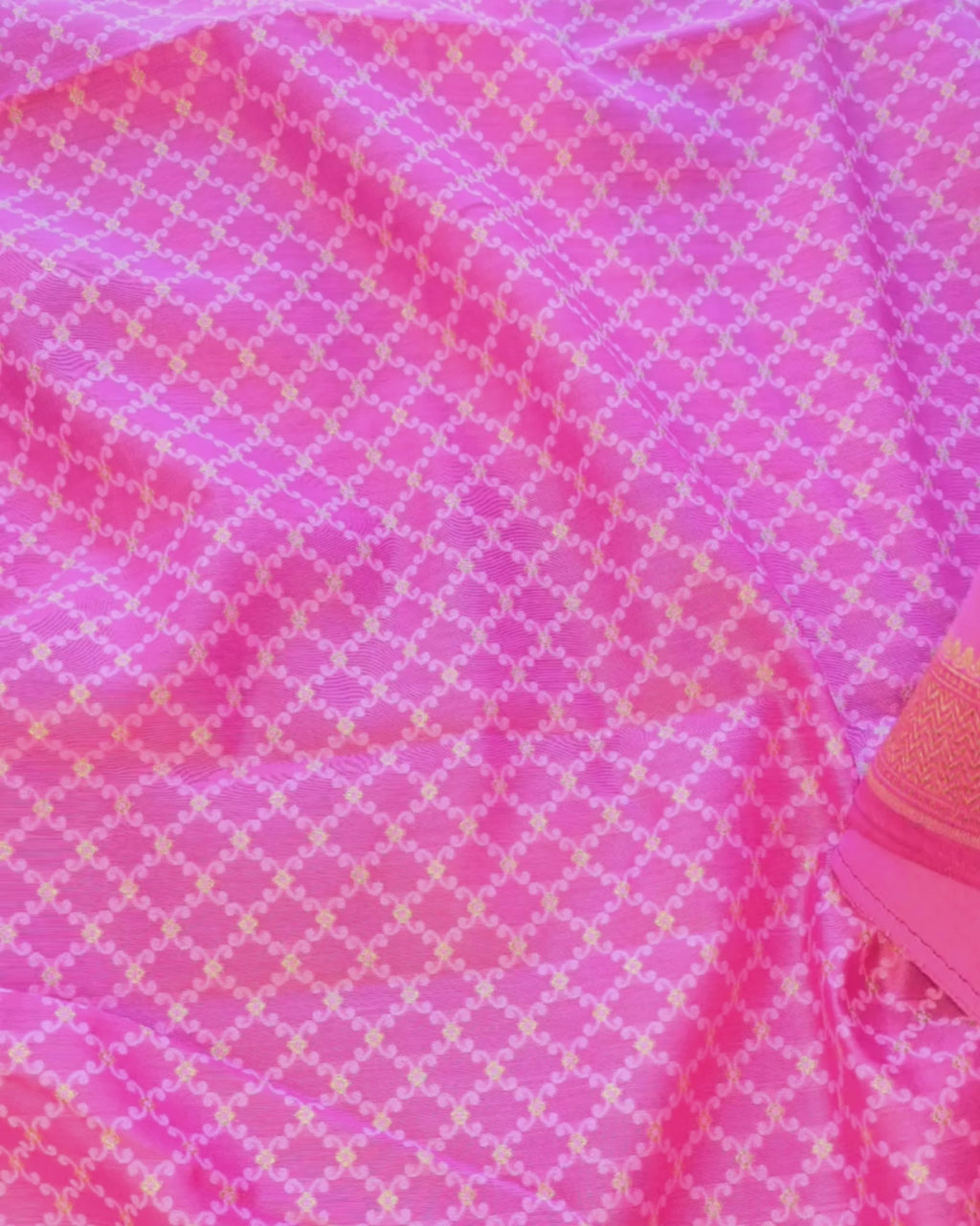 Magenta pink golden zari suit set