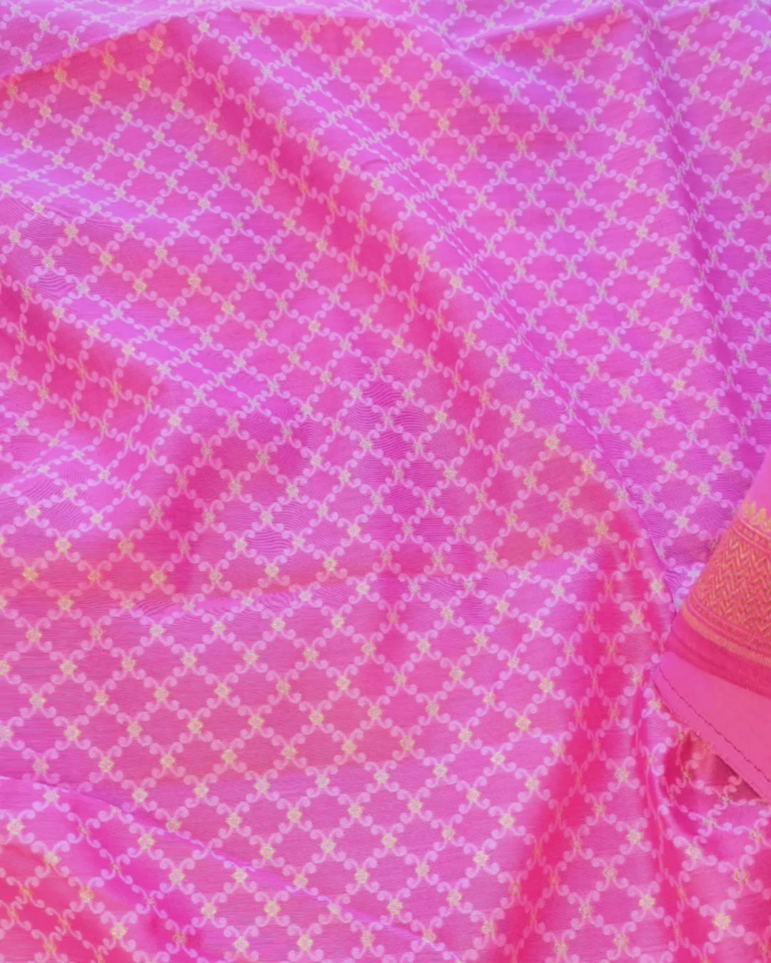 Magenta pink golden zari suit set