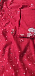 Rubby red pure mul cotton 3pcs suit set